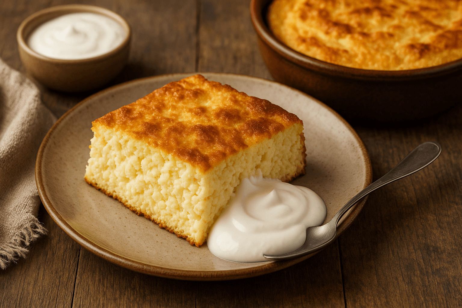 Purus varškės apkepas su grietine