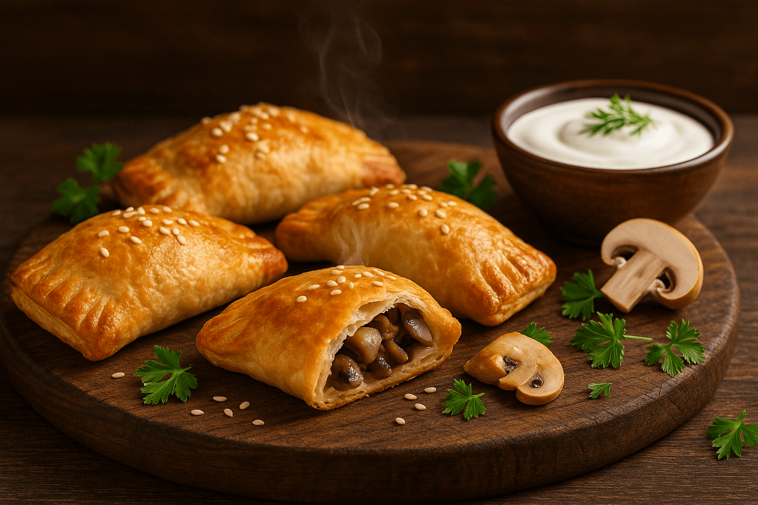 Pyragėliai su grybais – skanūs tiek karšti, tiek šalti