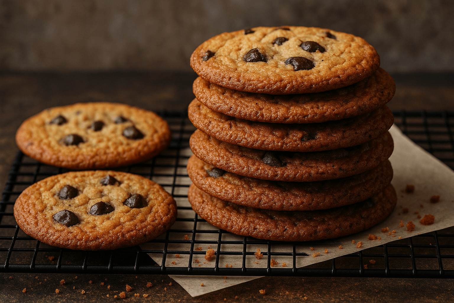 Sausainiai su šokolado gabaliukais – traški versija