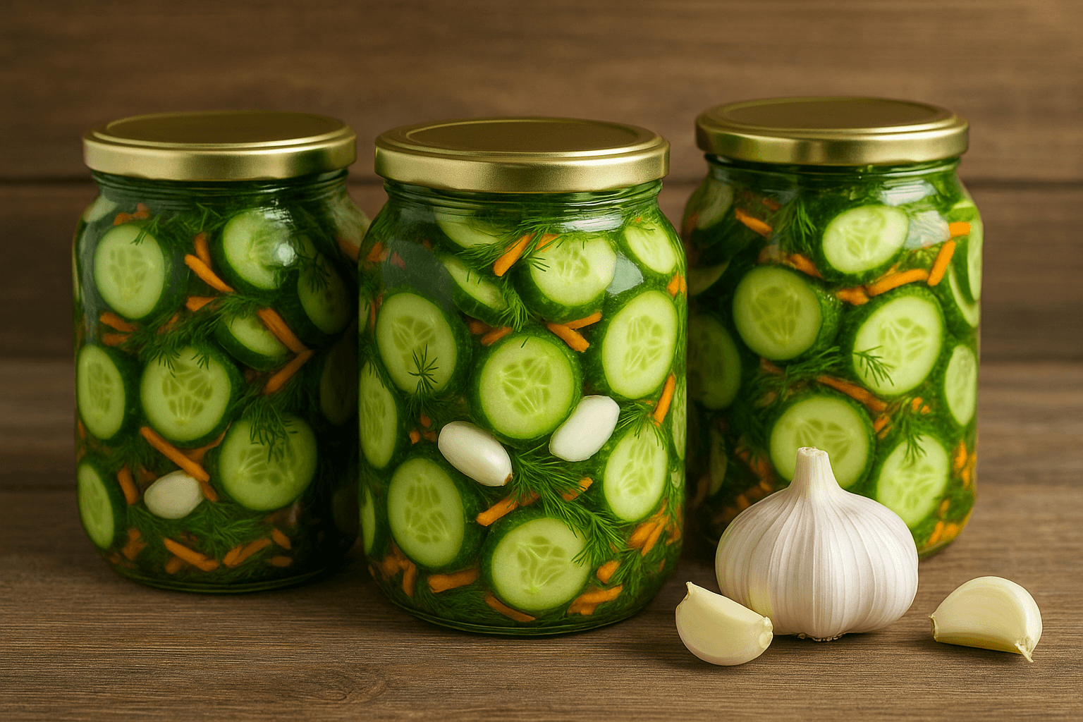 Skaniausia agurkų mišrainė žiemai su česnaku