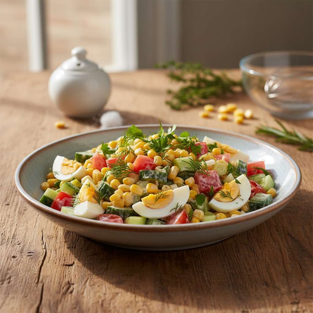 Gaivios ir greitai paruošiamos salotos su kukurūzais: paprastas receptas kiekvienai dienai