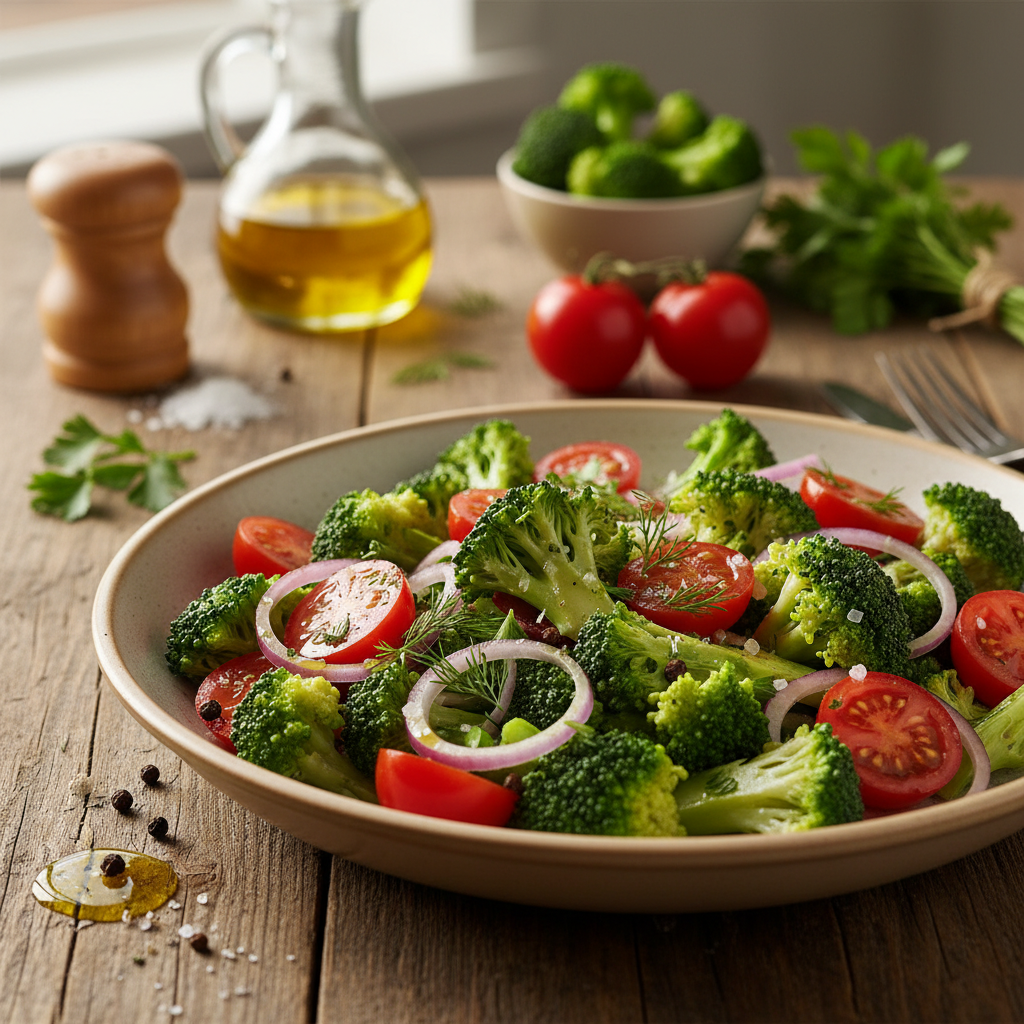 Gaivios ir maistingos brokolių salotos su pomidorais: paprastas receptas kasdienai