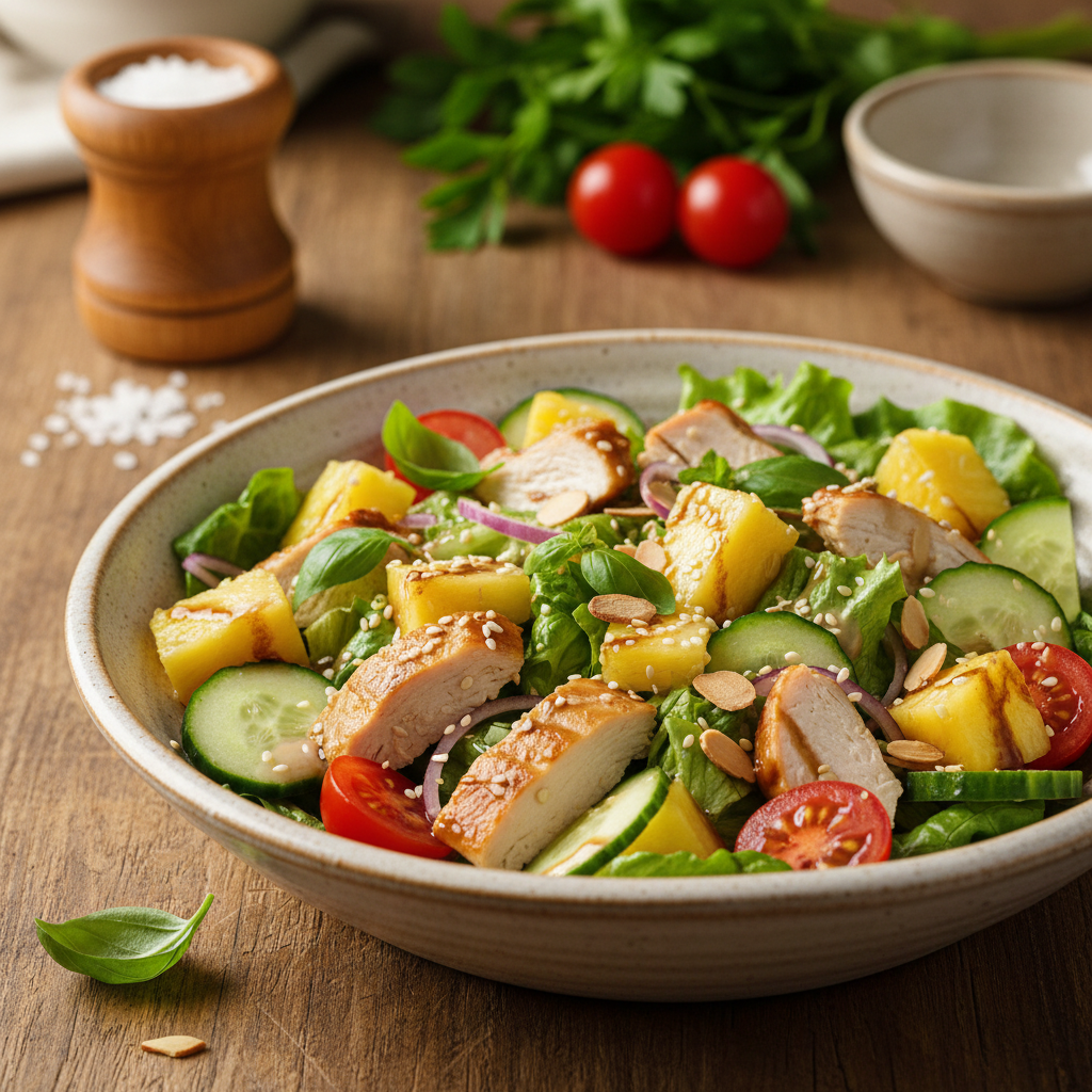 Gaivios salotos su rūkyta vištiena ir ananasais – skonis, kuris nustebins