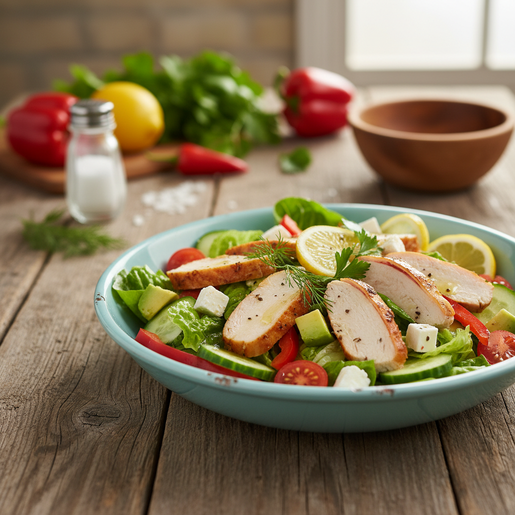 Gaivios salotos su rūkyta vištiena: paprastas ir skanus receptas vasarai