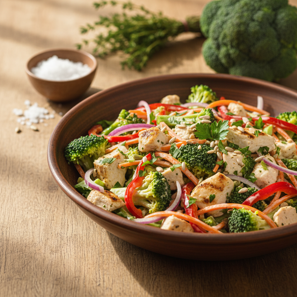 Gaivus brokolių salotų su vištiena receptas: vakarienė, kuri patiks visai šeimai