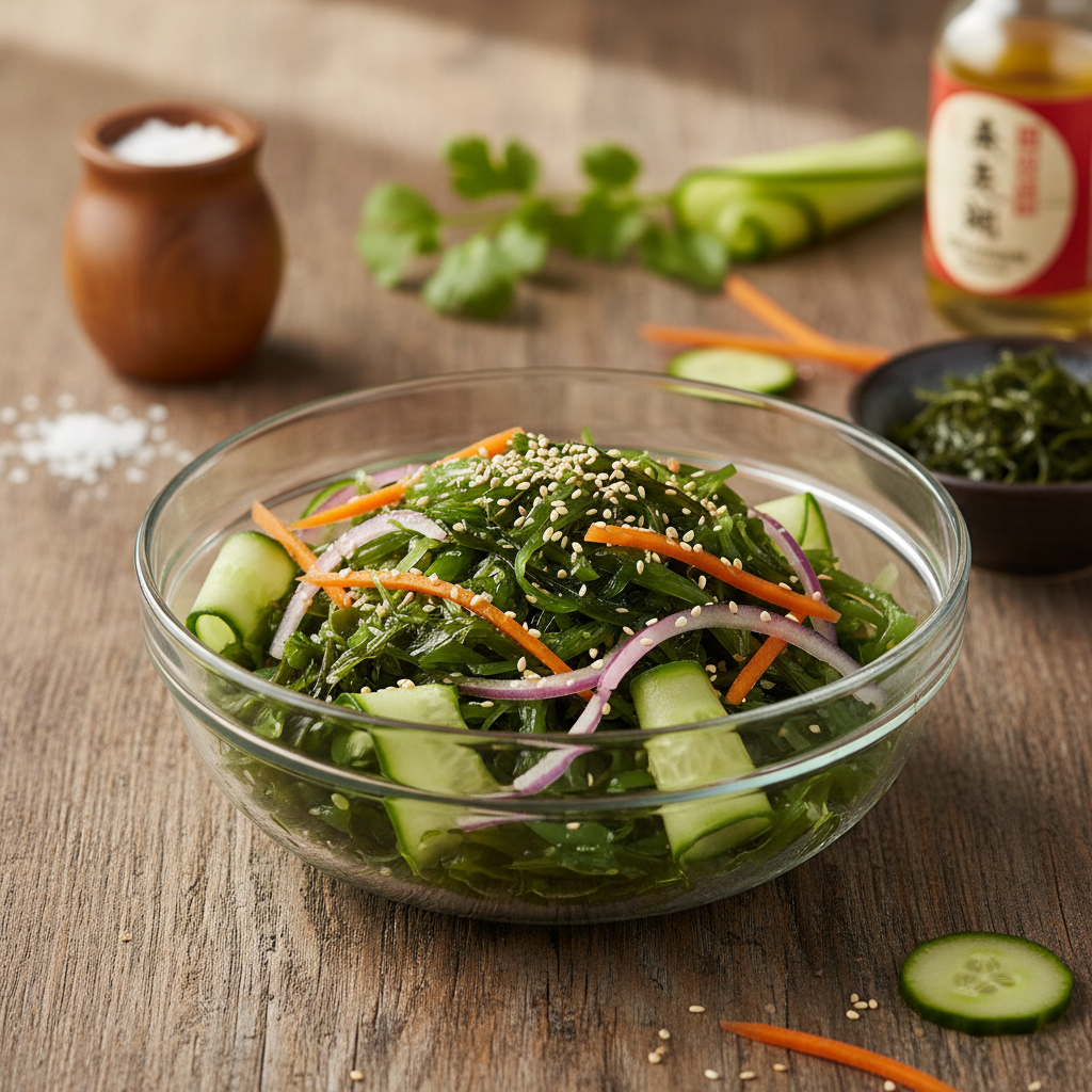 Gaivus ir lengvas wakamės salotų receptas: azijietiško skonio idėja vakarienei