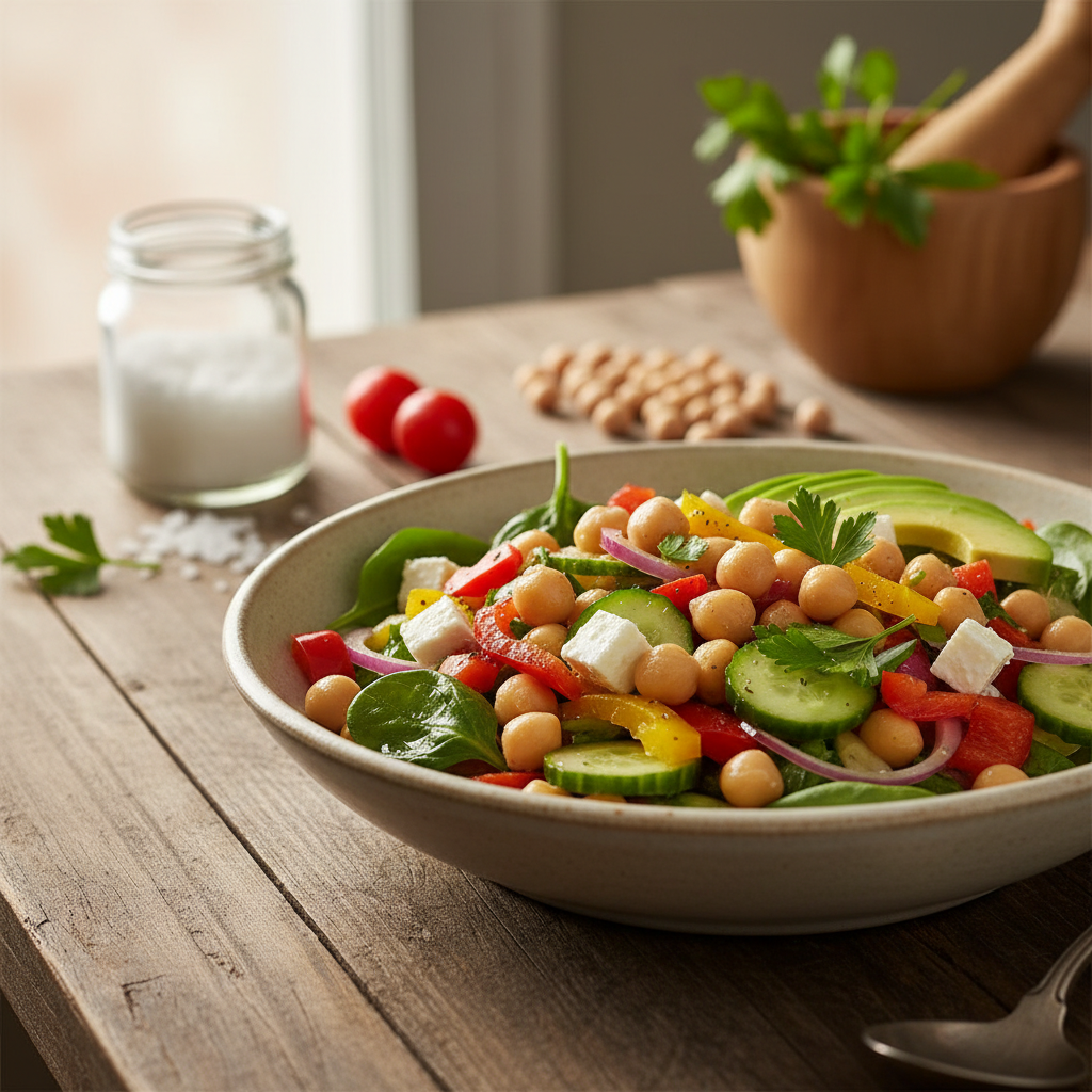 Gaivus ir sotus salotų su avinžirniais receptas: patiks net mėsos mėgėjams