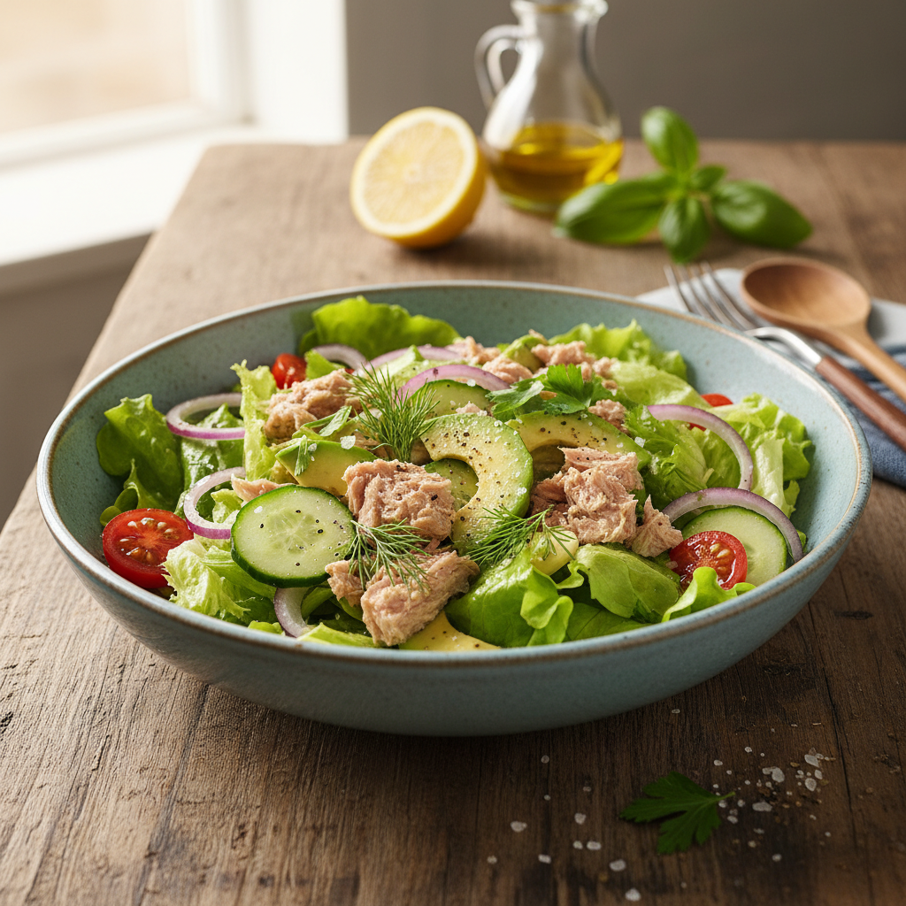 Gaivus salotų su tunu ir avokadu receptas: skanus, lengvas ir puikiai tinkantis pietums