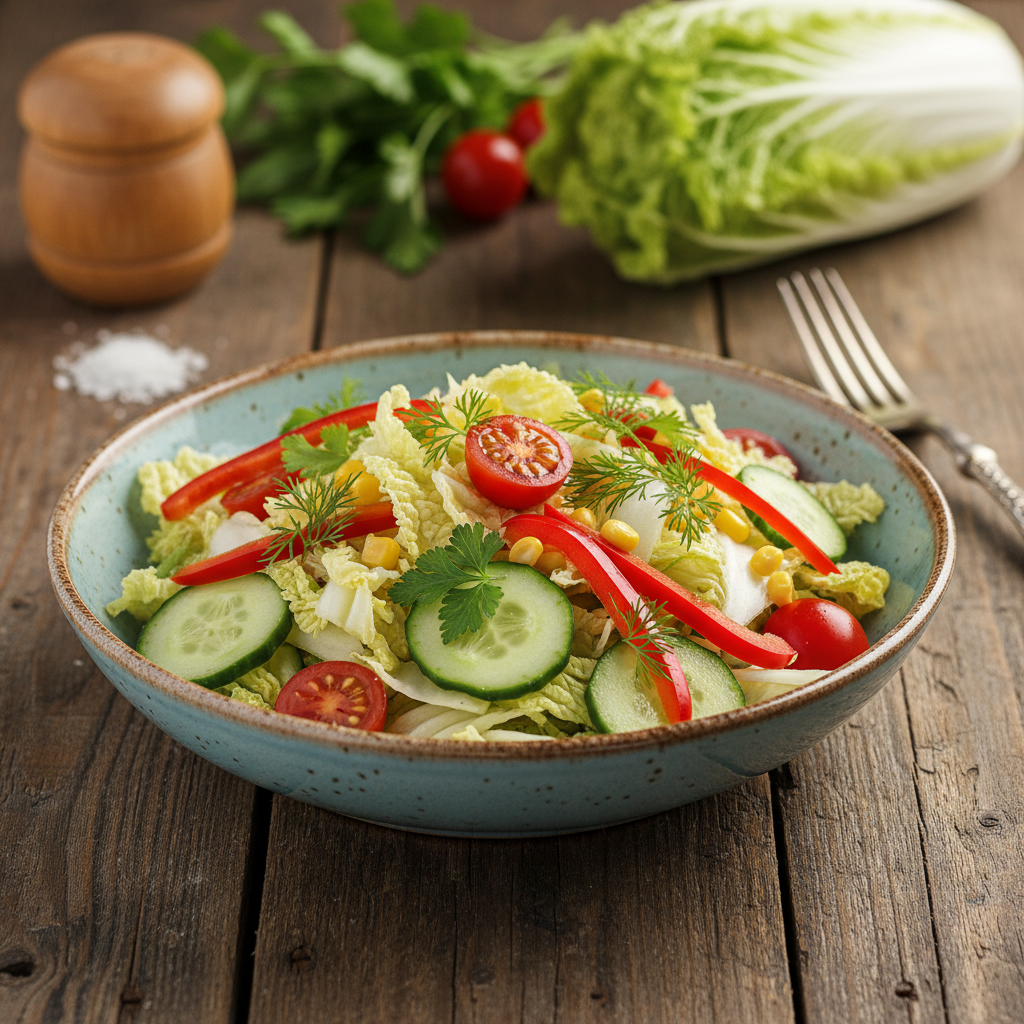 Greitas ir gaivus pekino kopūstų salotų receptas vasarai