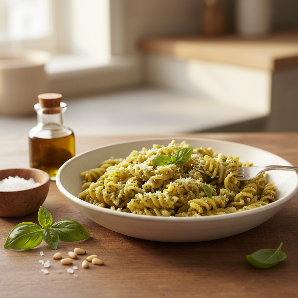 Greitas ir gardus makaronų su pesto receptas, kuris patiks visai šeimai