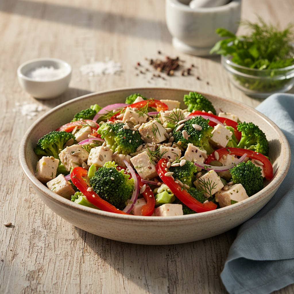 Greitas ir maistingas brokolių salotų su vištiena receptas: pietūs, kuriuos paruošite per kelias minutes