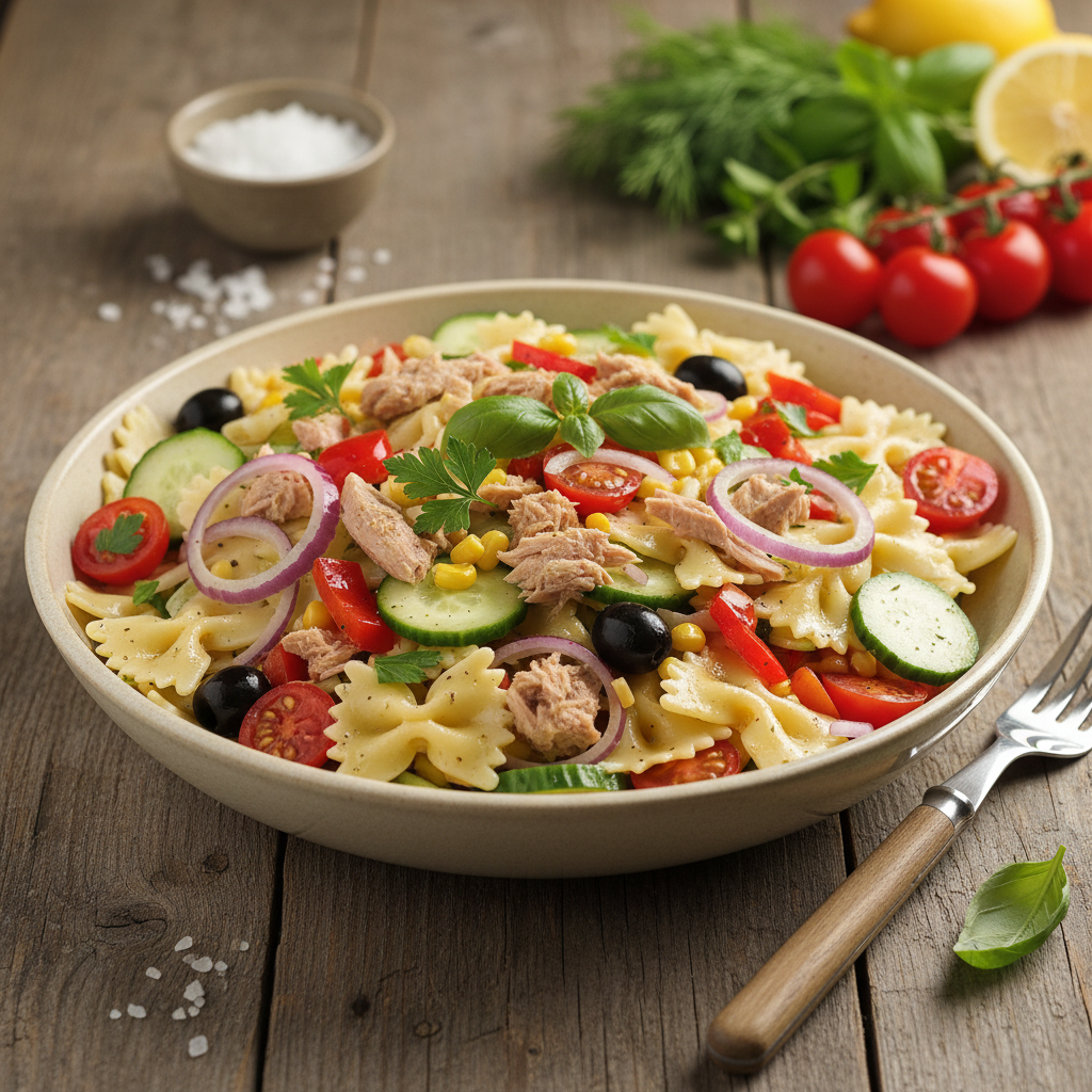 Greitas ir maistingas tuno salotų su makaronais receptas – pietūs, kurie patiks visai šeimai