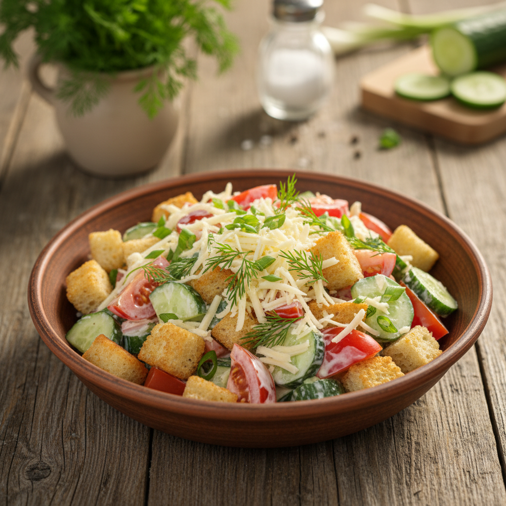 Greitas ir skanus keptos duonos mišrainės receptas: puikus pasirinkimas vakarėliui ar vakarienei