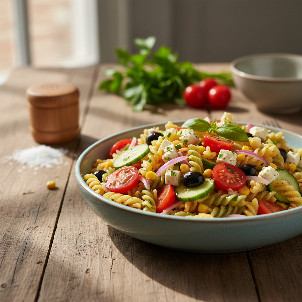 Greitas ir skanus makaronų salotų receptas vakarienei ar pietums