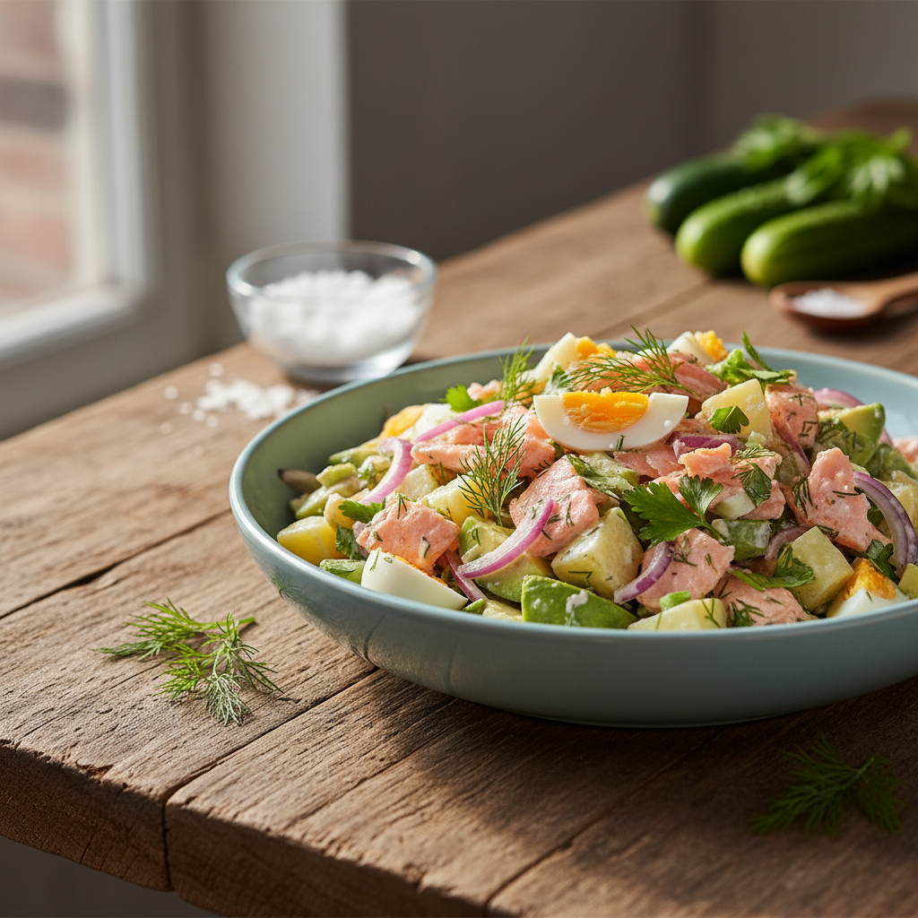 Greitas ir skanus mišrainės su lašiša receptas jūsų vakarienei