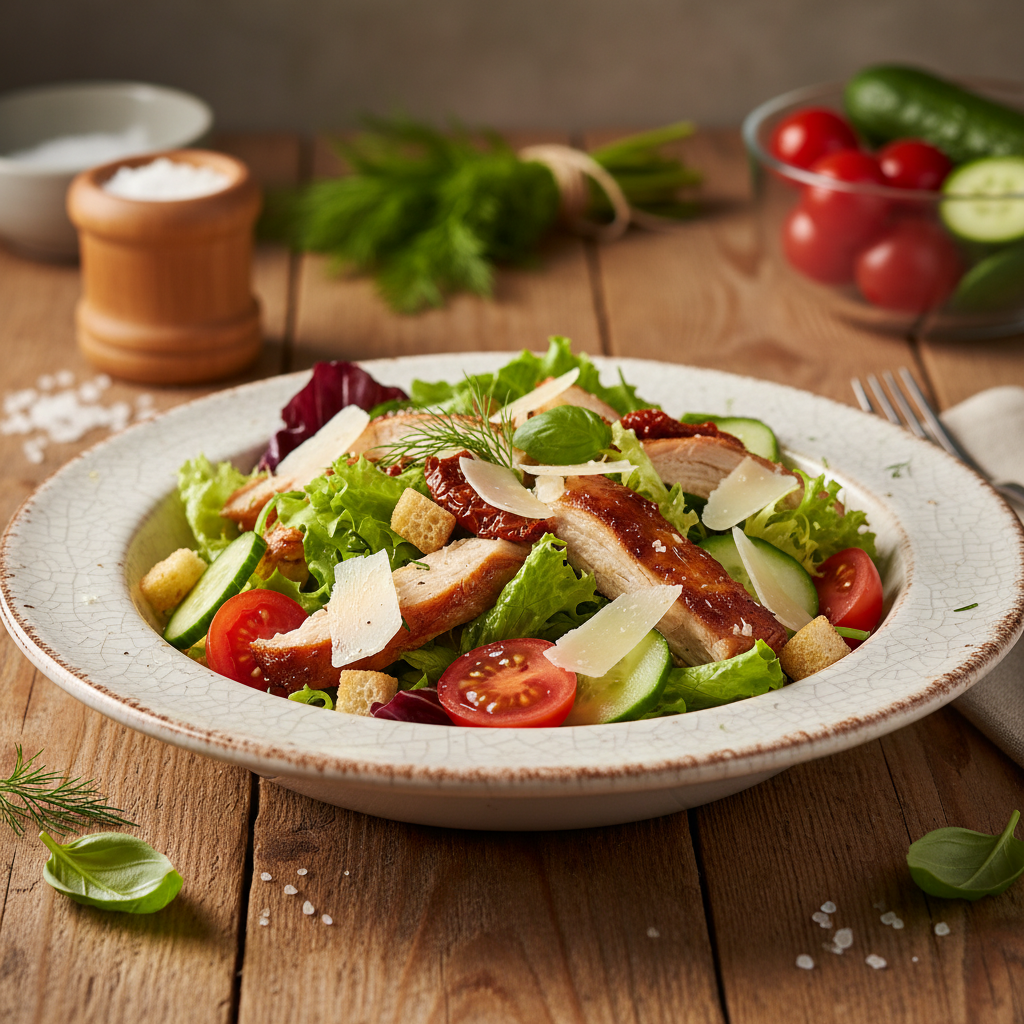 Greitas ir skanus salotų su rūkyta vištiena receptas: pietūs vos per kelias minutes