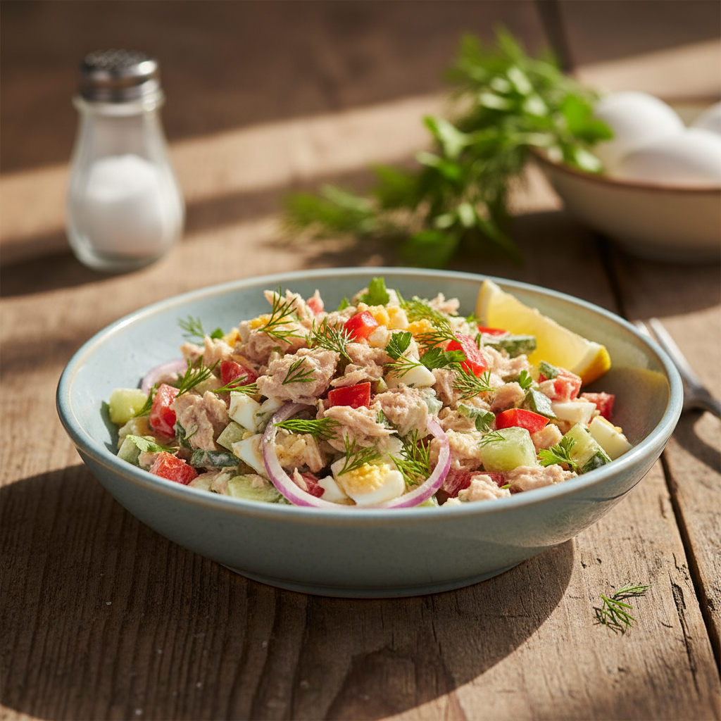 Greitas ir skanus tuno mišrainės receptas vakarienei ar pietums