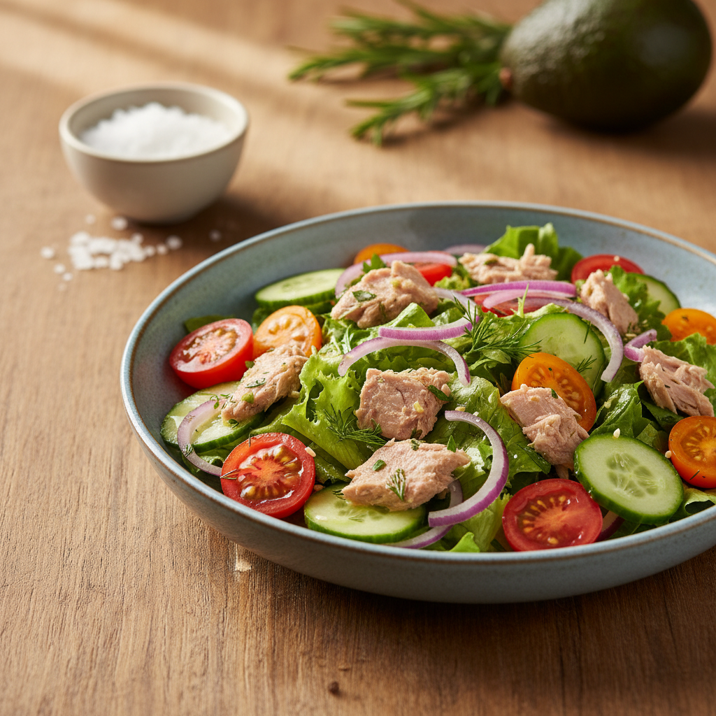 Greitas ir sveikas salotų su tunu receptas: pietūs per kelias minutes