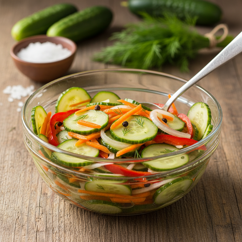 Lengvai paruošiamas agurkų mišrainės receptas žiemai: skonis primins vasarą