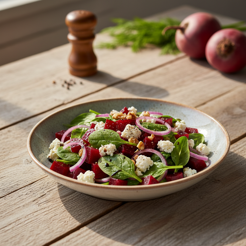 Lengvas ir gaivus burokėlių salotų su feta receptas vasarai