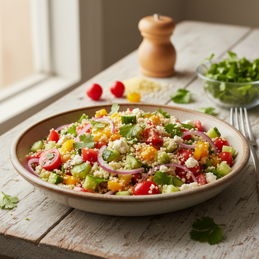 Lengvas ir gaivus kuskuso salotų receptas: pietums ar vakarienei per kelias minutes