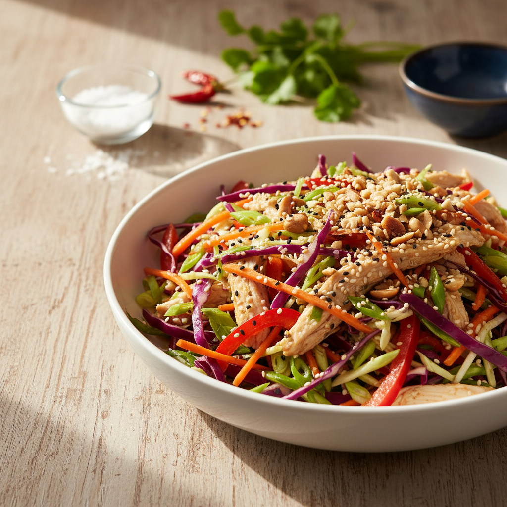 Lengvas ir greitai paruošiamas kiniškų salotų receptas, kuris nustebins skonį