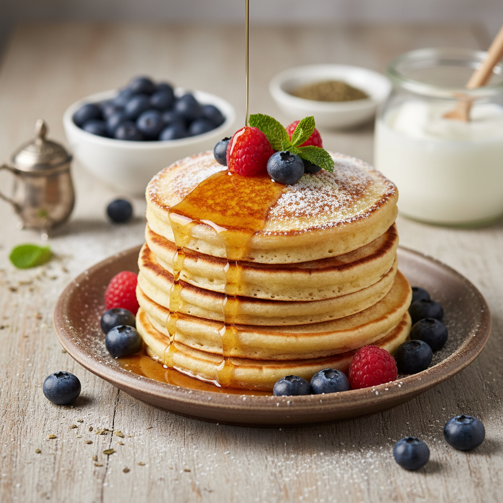 Lengvas ir purus blynų su jogurtu receptas savaitgalio pusryčiams