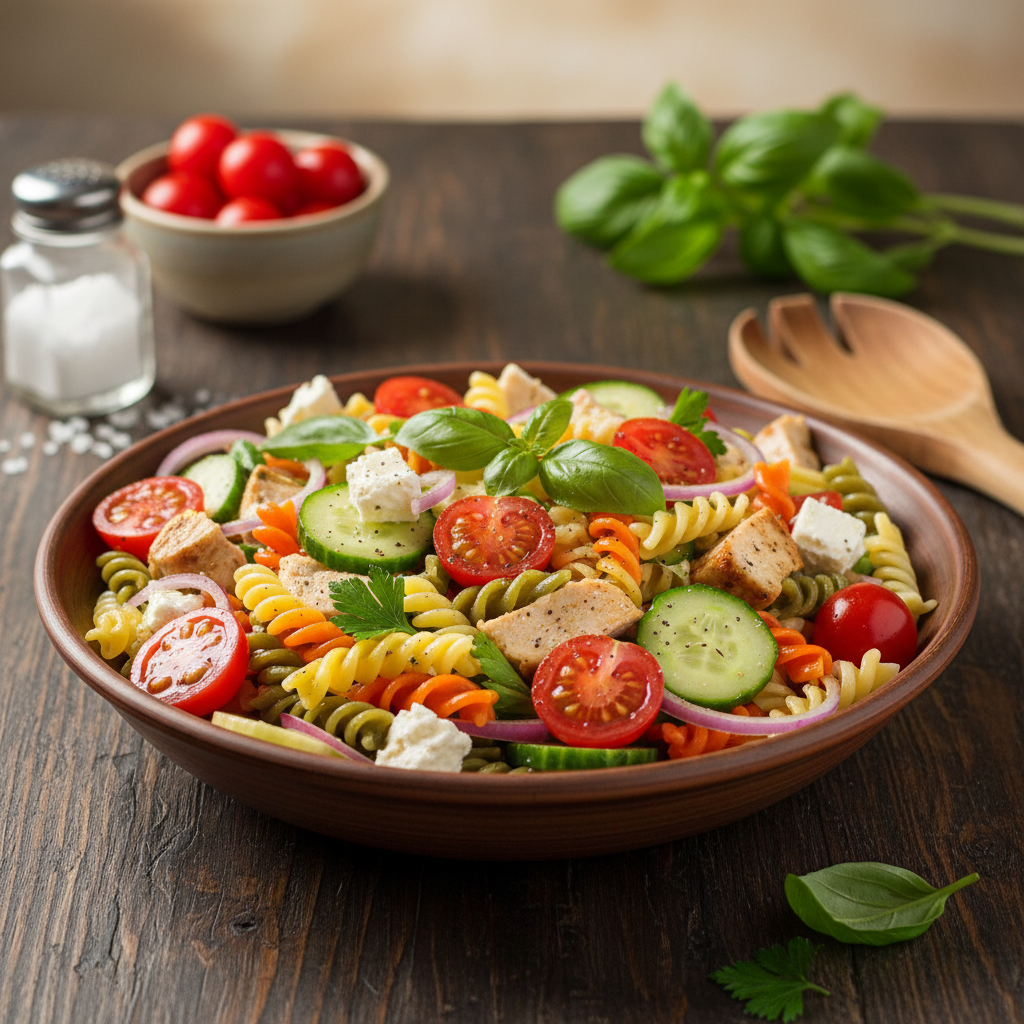 Lengvas ir skanus makaronų salotų receptas vasaros pietums