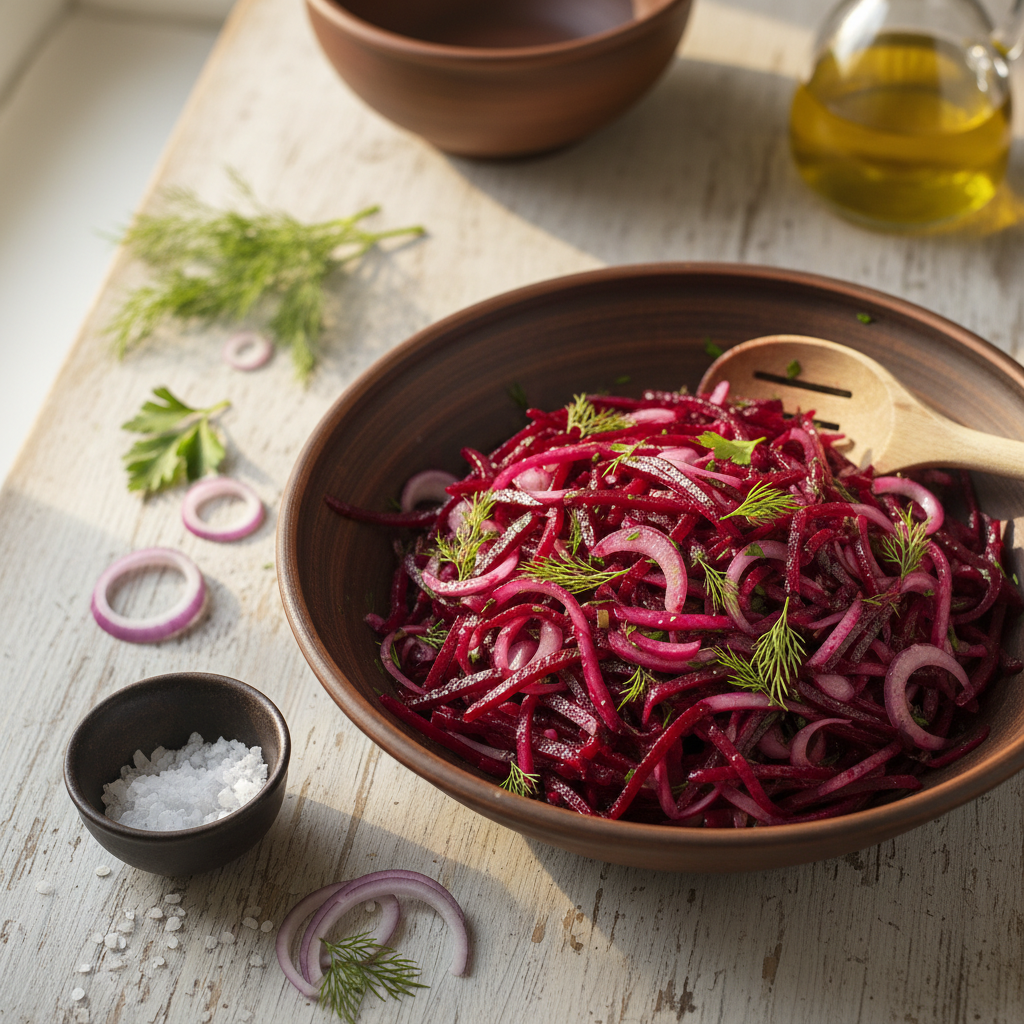 Paprastas, bet ypatingai skanus virtų burokėlių salotų receptas kasdienai