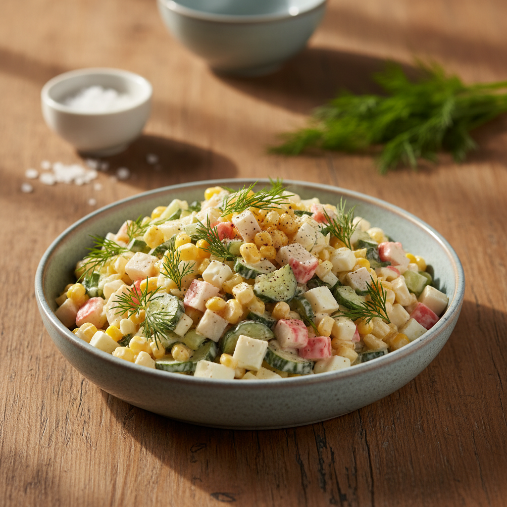 Paprastas ir gardus krabų mišrainės receptas, kuris visada pavyksta