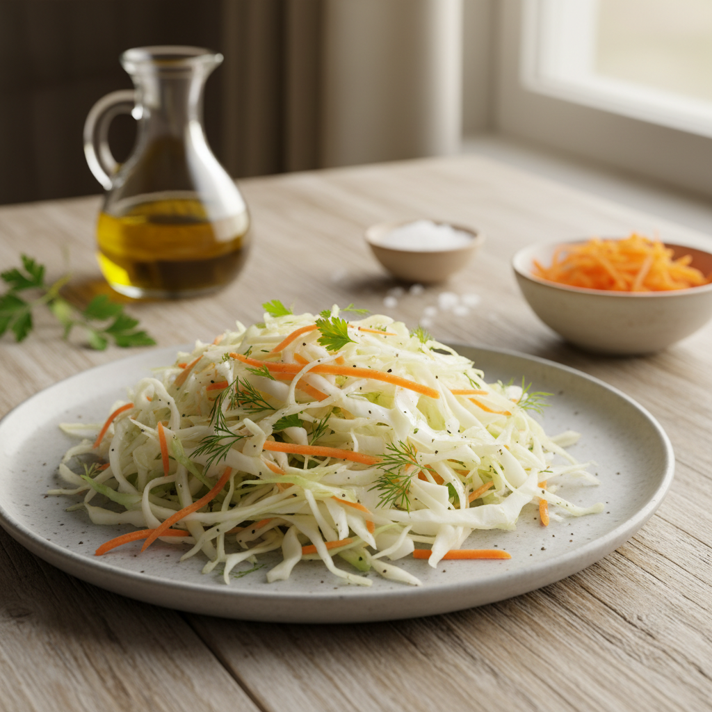 Paprastas ir skanus kopūstų bei morkų salotų receptas kiekvienai dienai