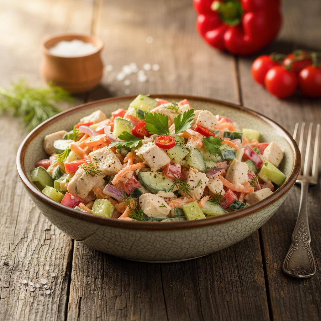 Pikantiškos mišrainės receptas: paprastas būdas nustebinti svečius nauju skoniu