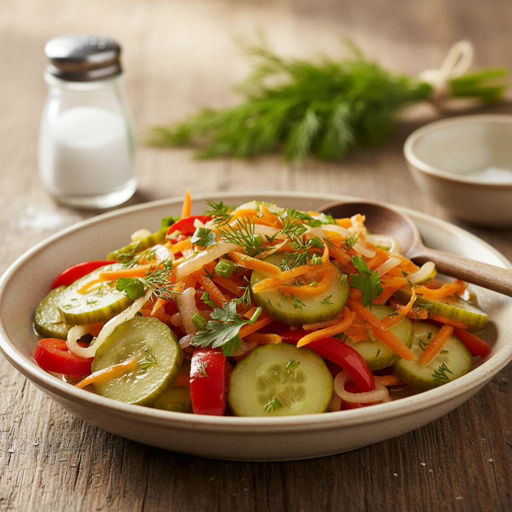 Skani ir paprasta peraugusių agurkų mišrainės receptūra žiemai: išsaugokite vasaros skonį stiklainiuose