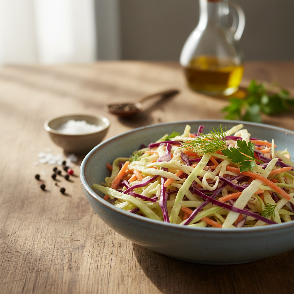 Tobulas coleslaw salotų receptas: gaivus skonis ir paprastas paruošimas namuose