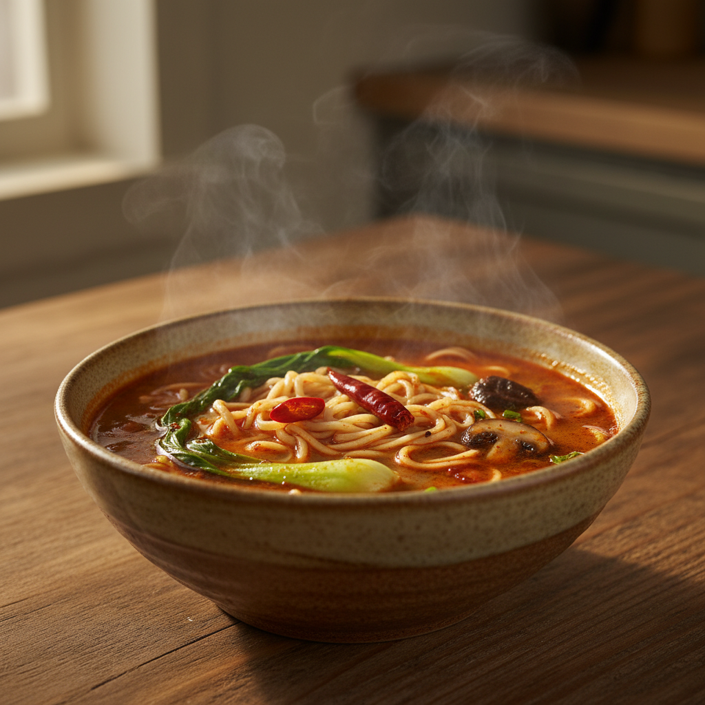 Aštri makaronų sriuba: receptas, kurį norėsis kartoti