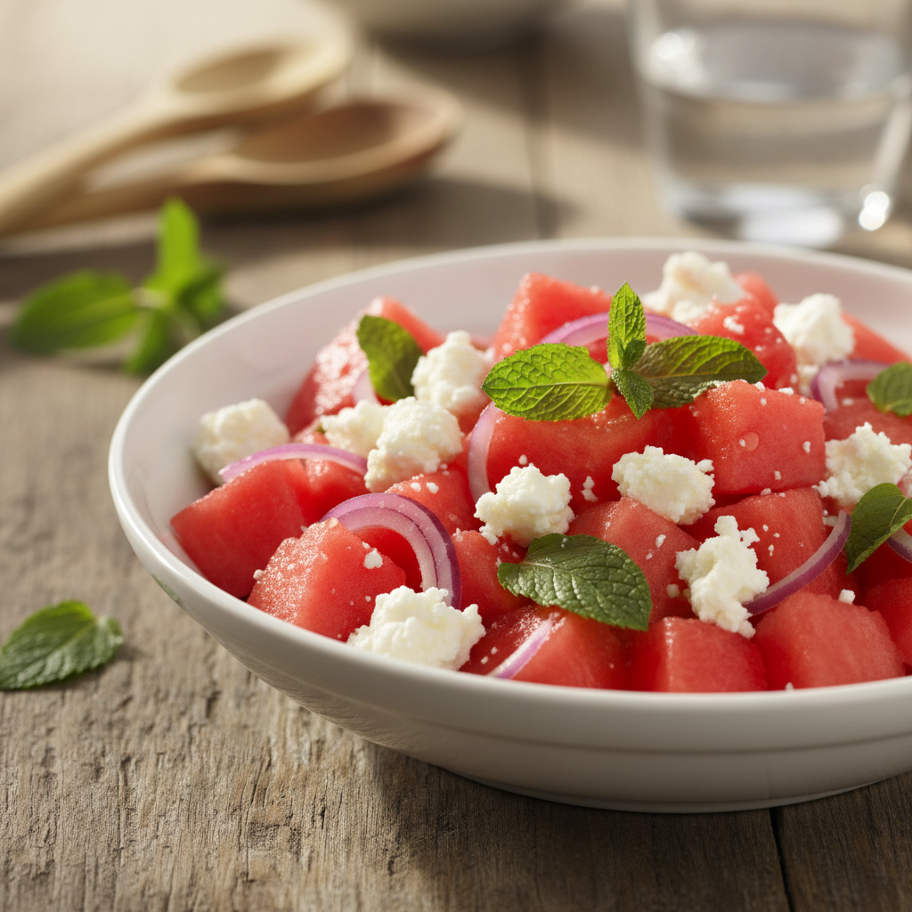 Gaivios arbūzų ir fetos salotos – tobulas patiekalas vasarai