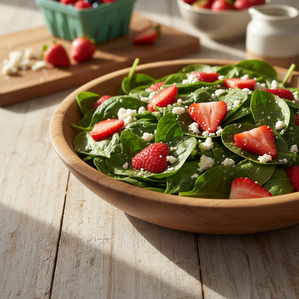 Gaivios braškių ir fetos salotos – tobulas patiekalas vasarai