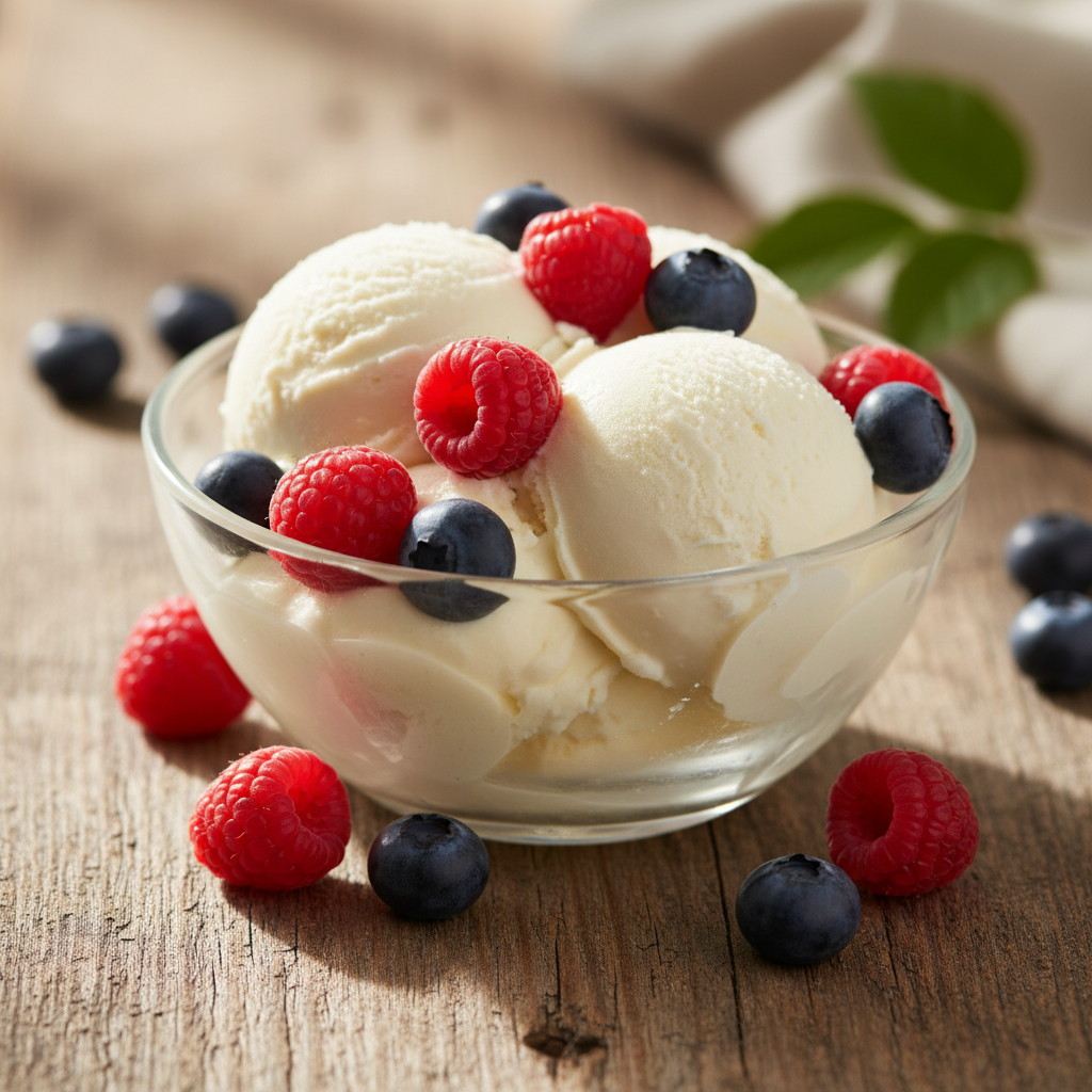 Gaivus jogurtiniai ledai su uogomis: receptas namuose