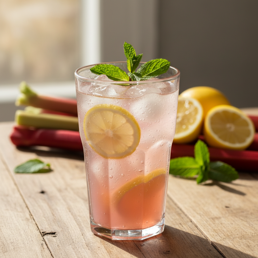 Gaivus namų gamybos rabarbarų limonadas: vasaros skonis