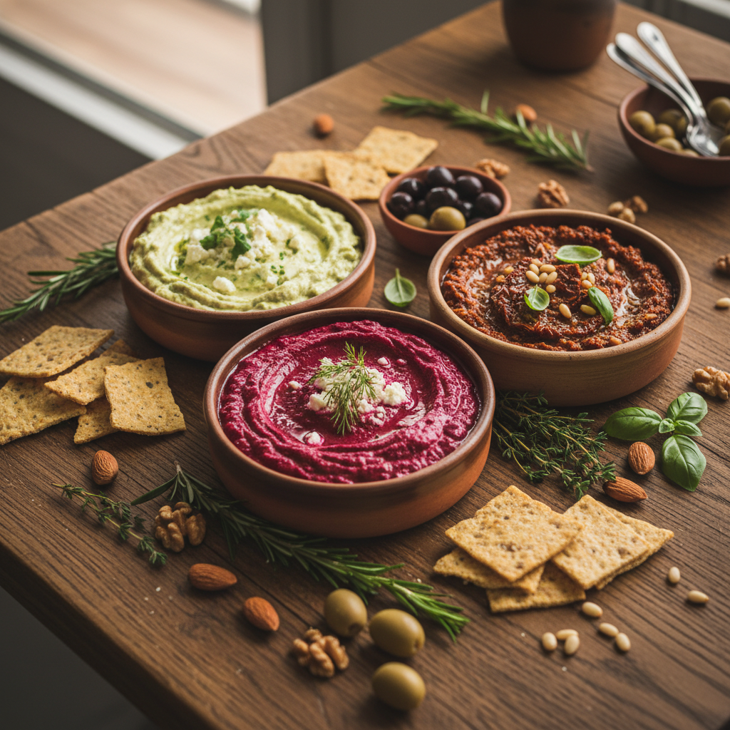 Gardžios užtepėlės prie krekerių: greiti receptai svečiams