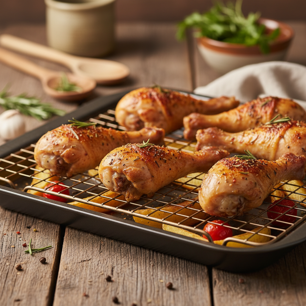 Greita vakarienė: traškios vištienos blauzdelės orkaitėje