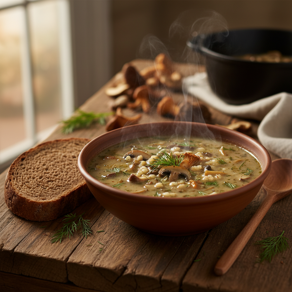 Kaimiška grybų sriuba: tradicinis vaikystės receptas