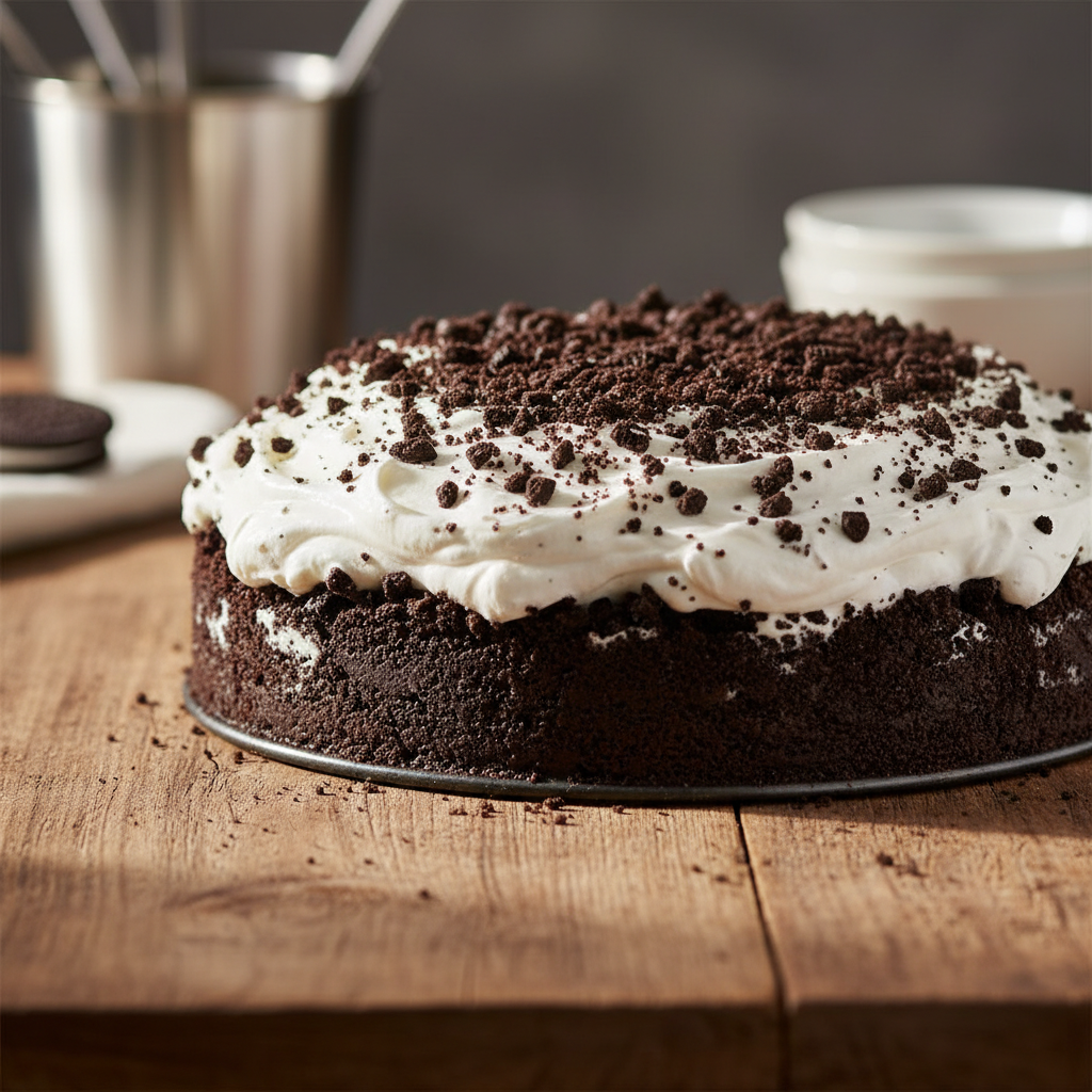 Nekeptas „Oreo“ tortas: paprastas receptas namuose