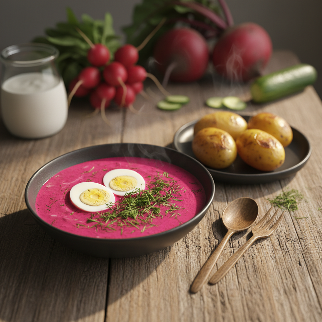 Šaltibarščiai su marinuotais burokėliais: greitas receptas