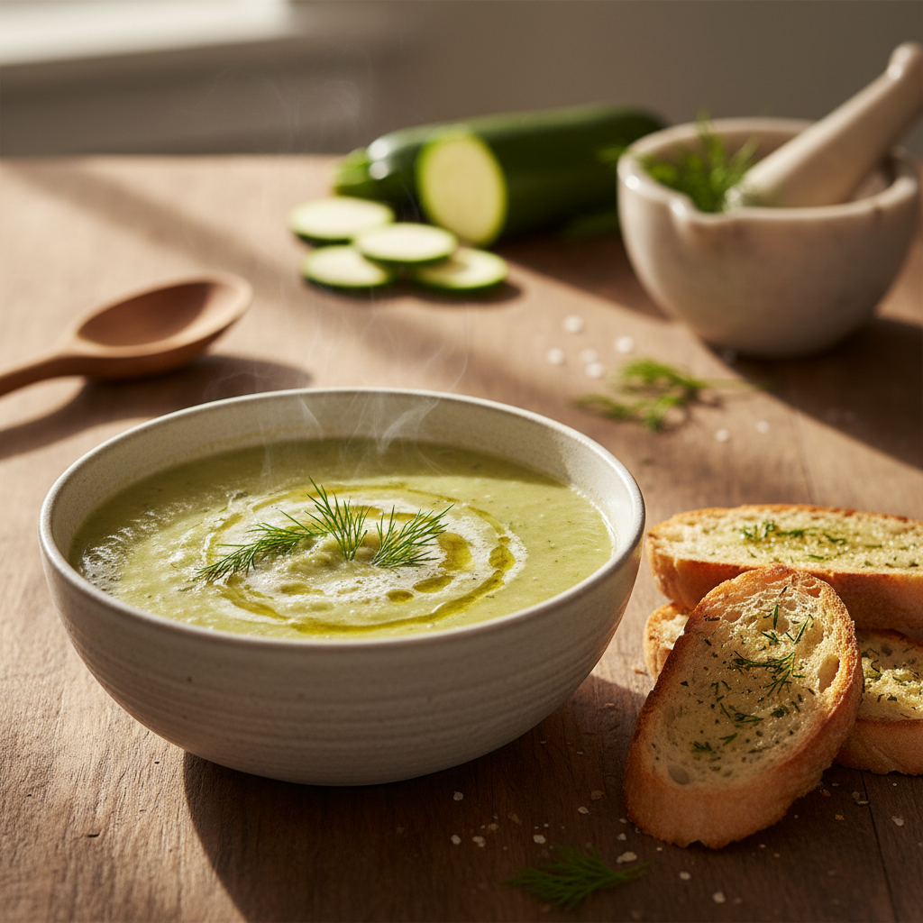 Šildanti trinta cukinijų sriuba: greitas receptas