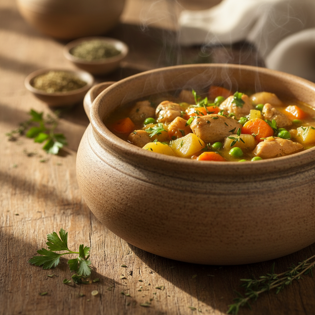 Sotus vištienos troškinys puode: greitas receptas vakarienei