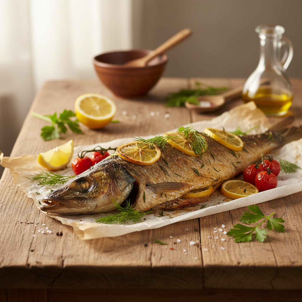 Sultinga jūros lydeka orkaitėje: paprastas receptas