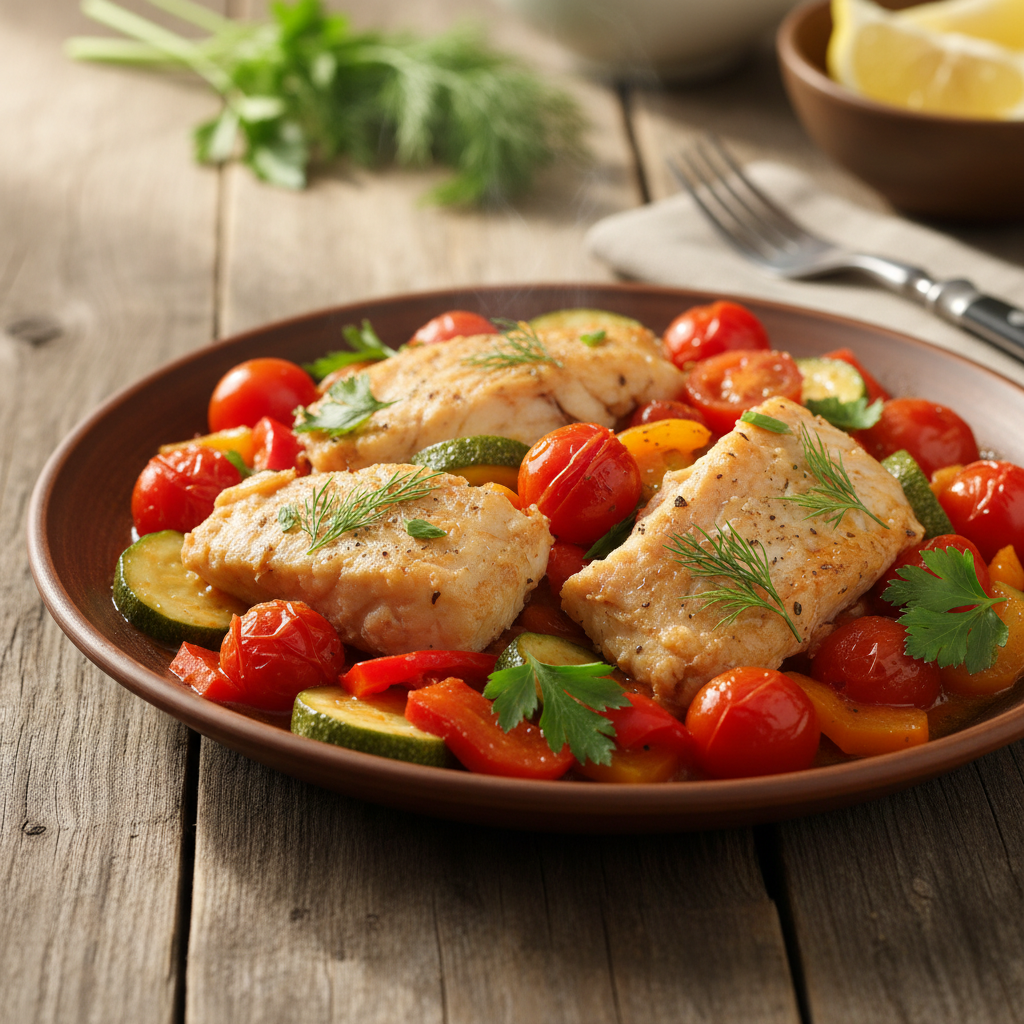 Troškinta žuvis su daržovėmis: receptas lengvai vakarienei