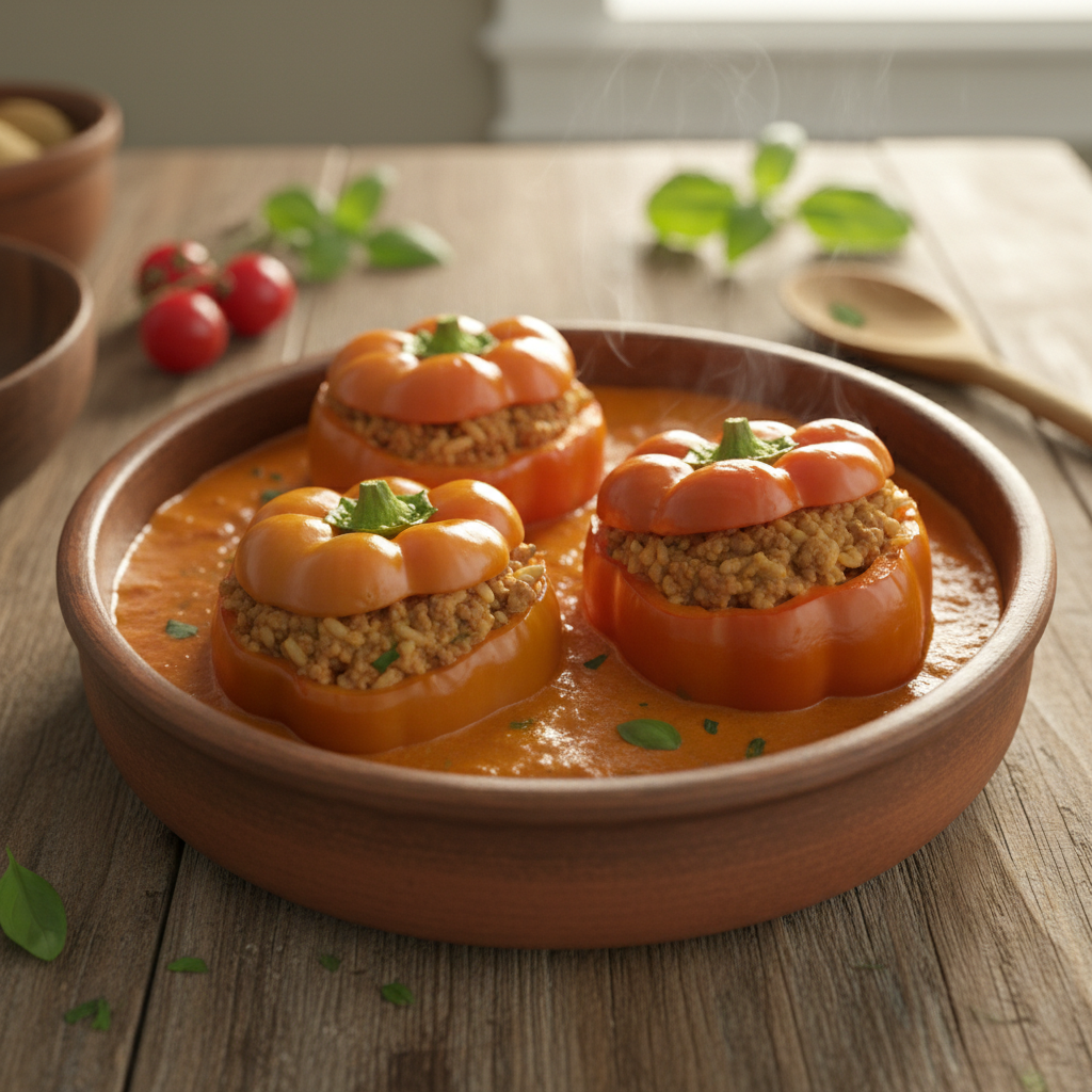 Ypatingai skanios faršu įdarytos paprikos: geriausias receptas