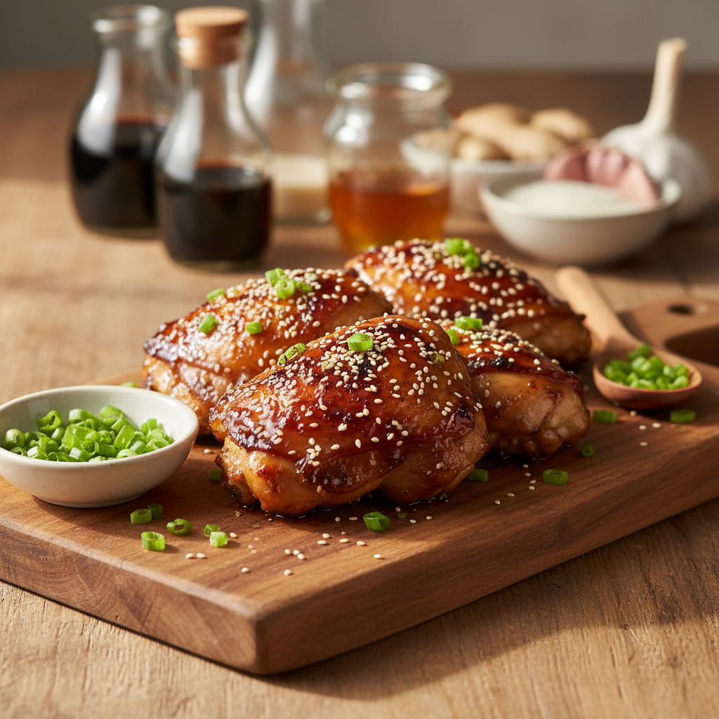 Sultingi teriyaki vištienos kumpeliai: paprastas receptas